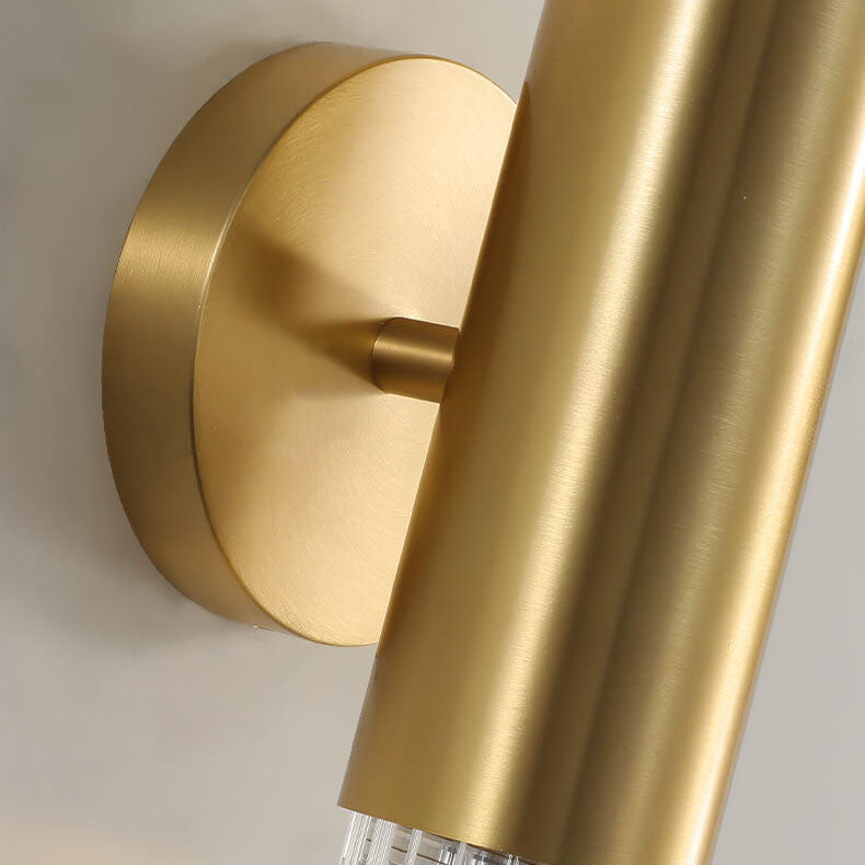 Light Long Gold Clear Copper Glass 1-Light Wall Sconce Lamp