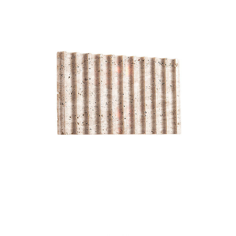 Grille Beige Travertine Rectangle 1-Light Wall Sconce Lamp