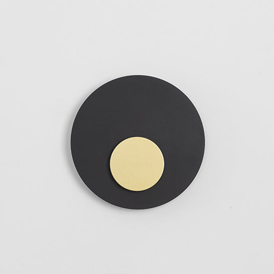 Minimalist Iron Round Flat Piece LED Wall Sconce Lamp