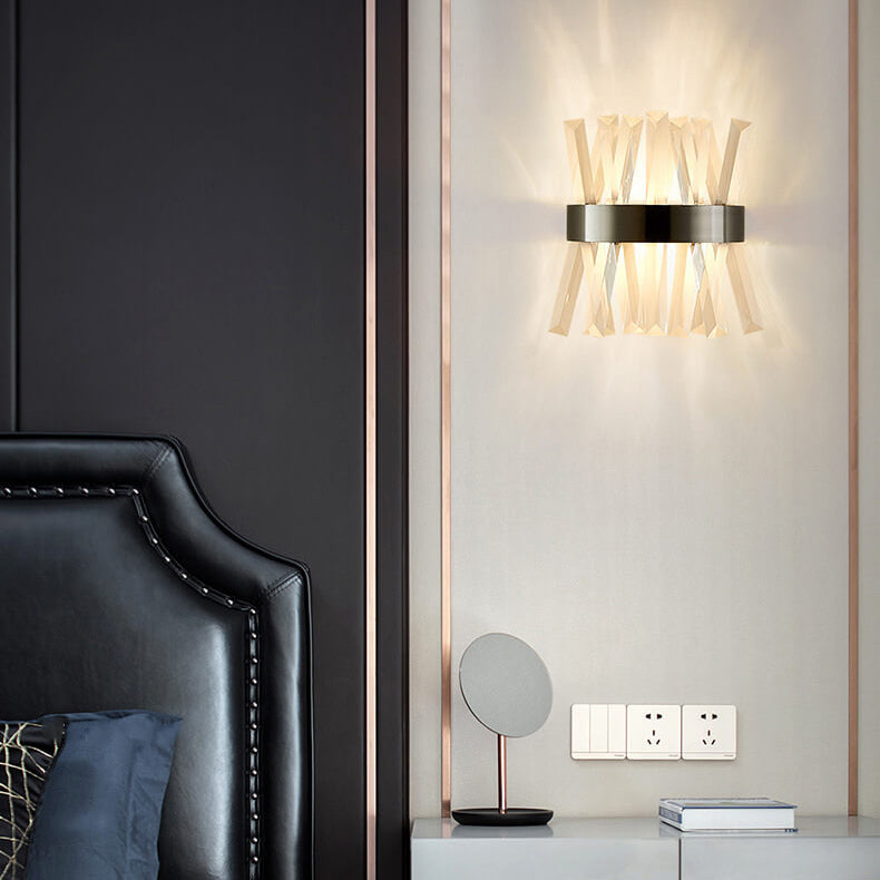 Light Luxury Crystal Strip Design 2-Light Wall Sconce Lamp