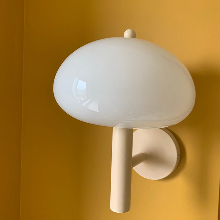 Simplicity Glass Mushroom Round 1-Light Wall Sconce Lamp