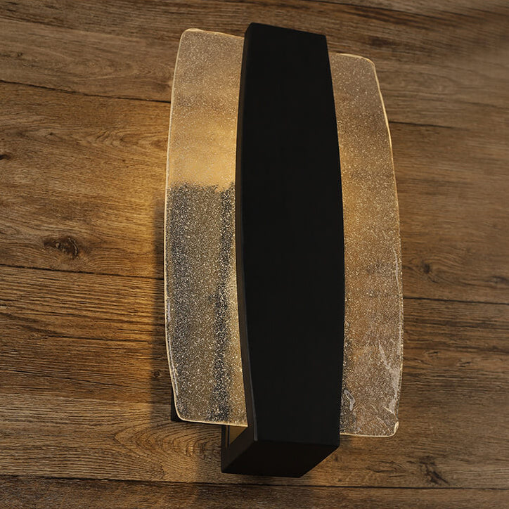 Minimalist Rectangle Aluminum Glass LED Wall Sconce Lamp