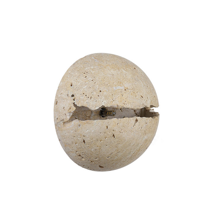 Japanese Travertine Semicircle 1-Light Wall Sconce Lamp