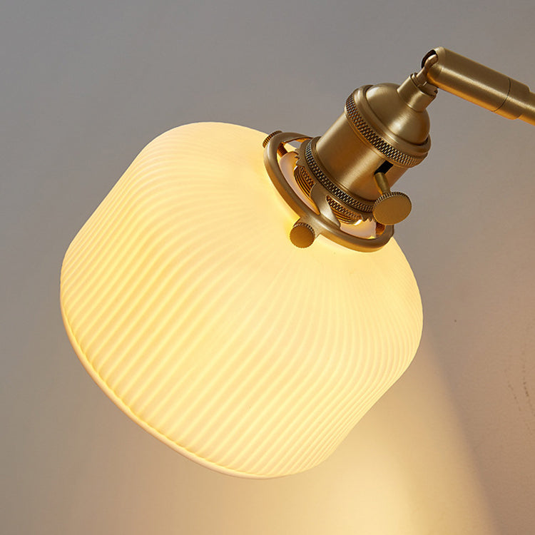 Minimalist Striped Ceramic Jar 1-Light Wall Sconce Lamp