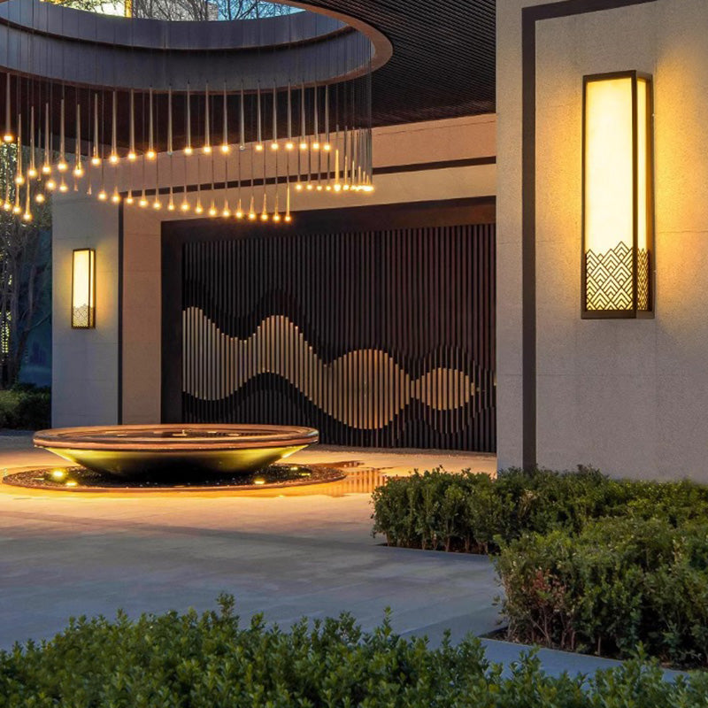 Chinese Imitation Marble Cubic LED Outdoor Wall Sconce Lamp