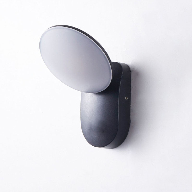 Waterproof Aluminum PC Round Shade LED Wall Sconce Lamp