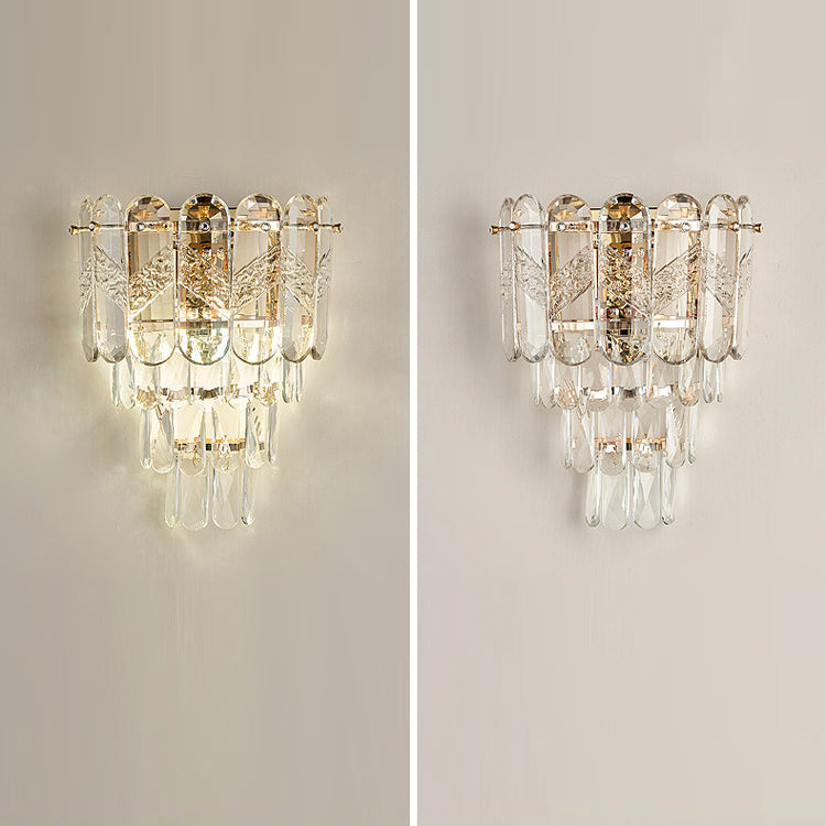 Brilliant Crystal Stack Iron 2-Light Wall Sconce Lamp