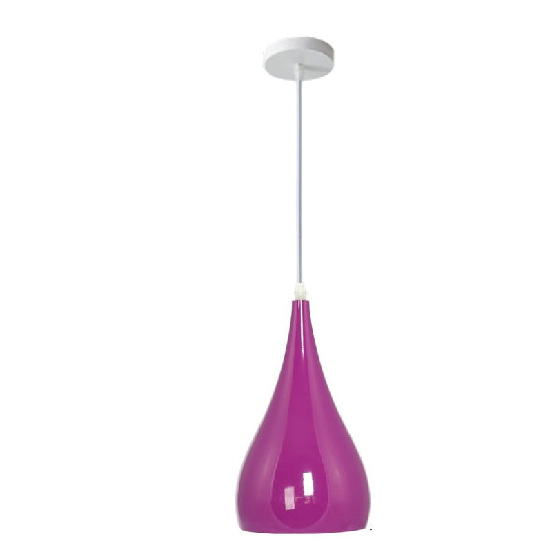 Contemporary Nordic Iron Wood Aluminum Gourd Water Drop 1-Light Pendant Light For Dining Room