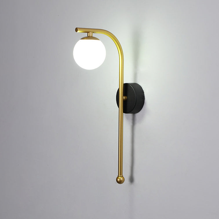 Acrylic Shade Iron Aluminum 1-Light Wall Sconce Lamp