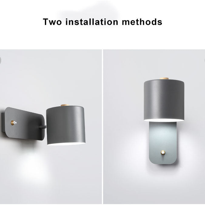 Macaron Cylinder Shape Rotatable 1-Light Wall Sconce Lamps