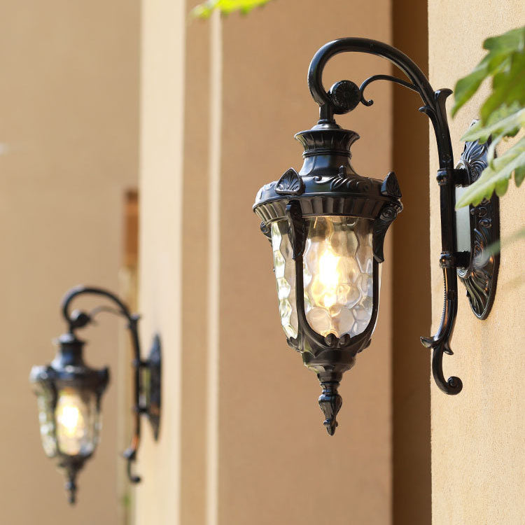Cylinder Aluminum Glass 1-Light Outdoor Wall Sconce Lamp