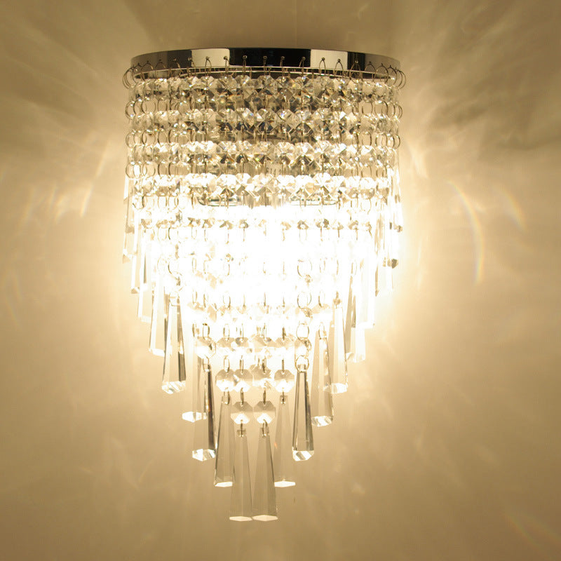 Modern Luxury Crystal Tassel 2-Light Wall Sconce Lamp