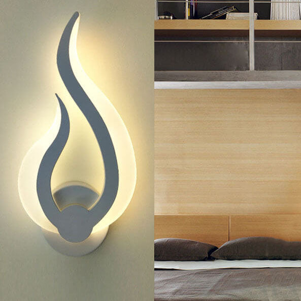 Flame Shaped Acrylic 1-Light LED Wall Sconce Lamp