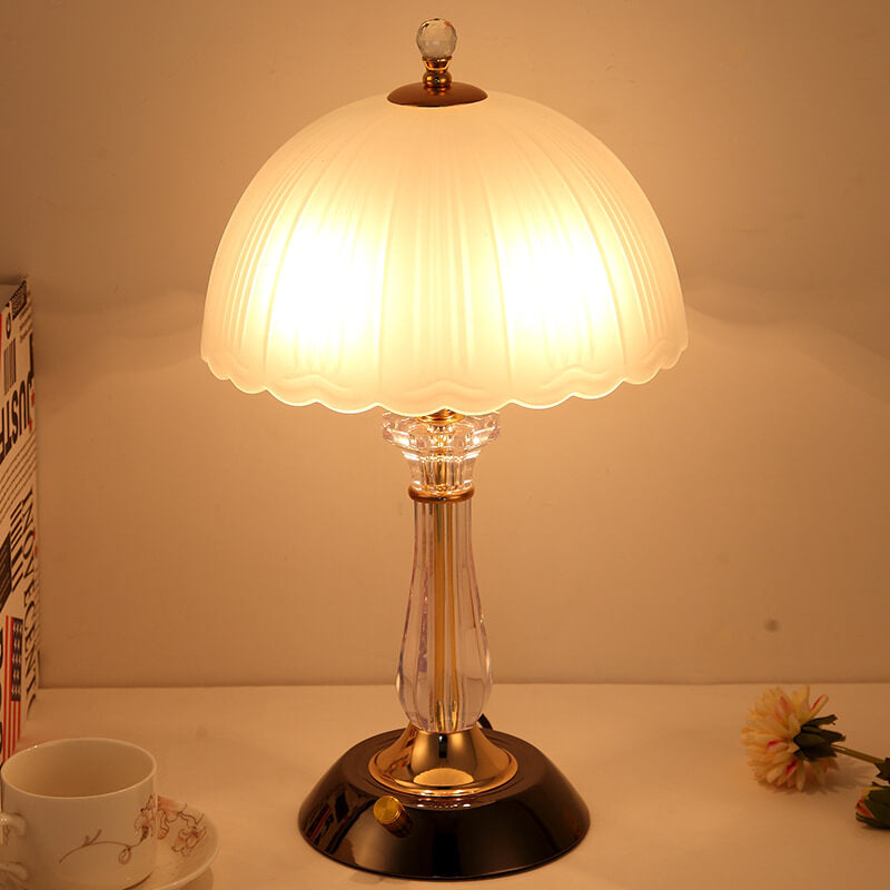Modern European Textured Glass Dome 2-Light Table Lamp