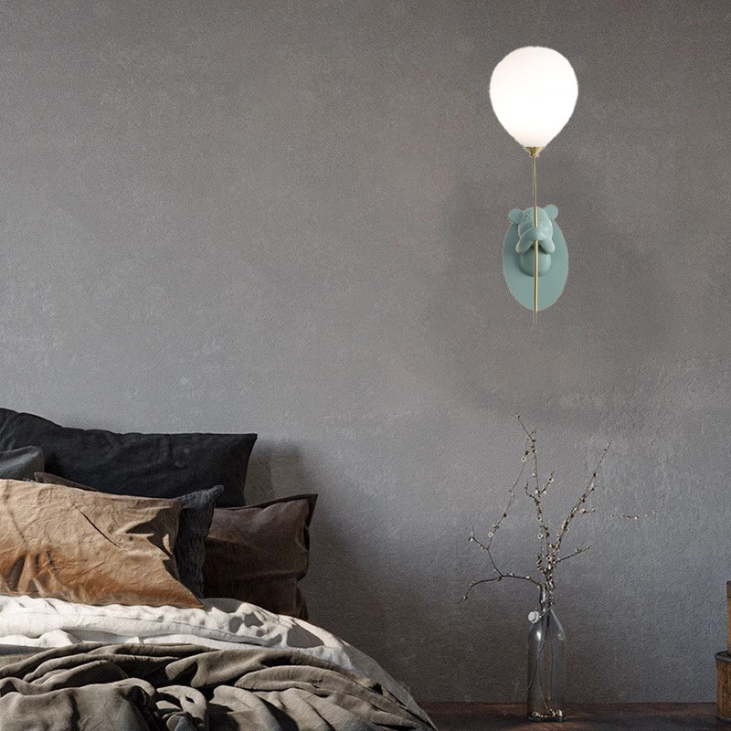 Cartoon Balloon Iron Resin Glass 1-Light Wall Sconce Lamp