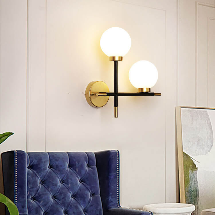 Minimalist Magic Bean Glass 1/2 Light Wall Sconce Lamp