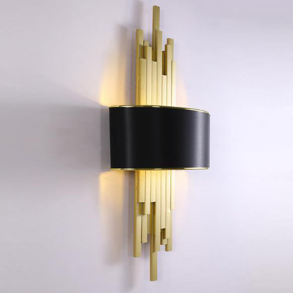 Modern Fabric Hardware Column 2-Light Wall Sconce Lamp