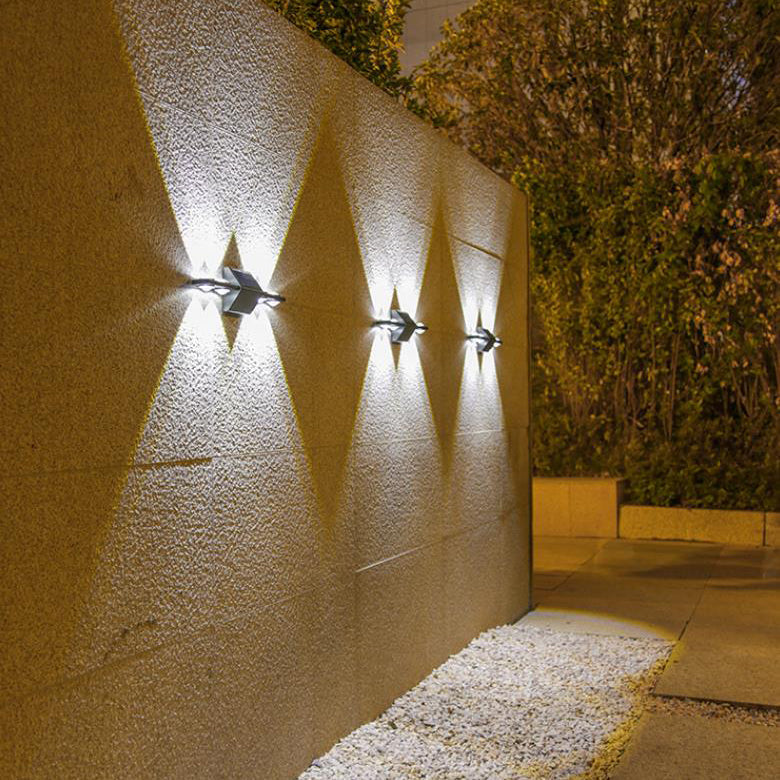 Solar Long Triangle ABS PC LED Outdoor Wall Sconce Lamp