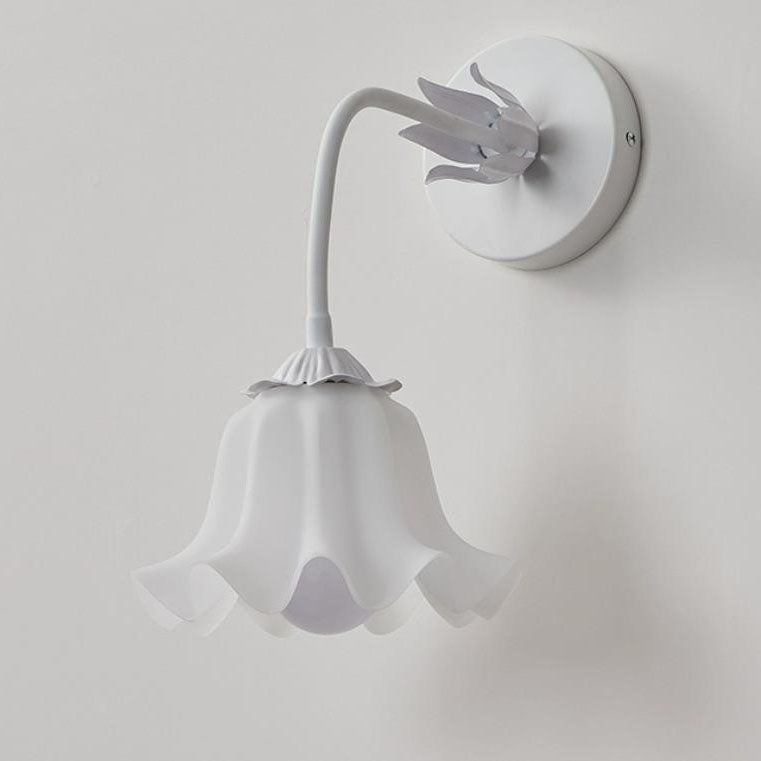 Acrylic Bell Orchid Flower Shade 1-Light Wall Sconce Lamp