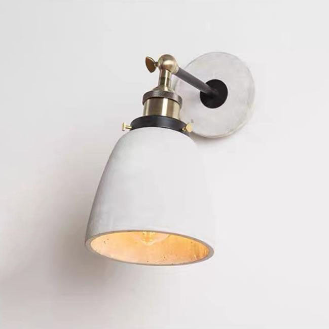 Round Flared Aluminum Cement 1-Light Wall Sconce Lamp