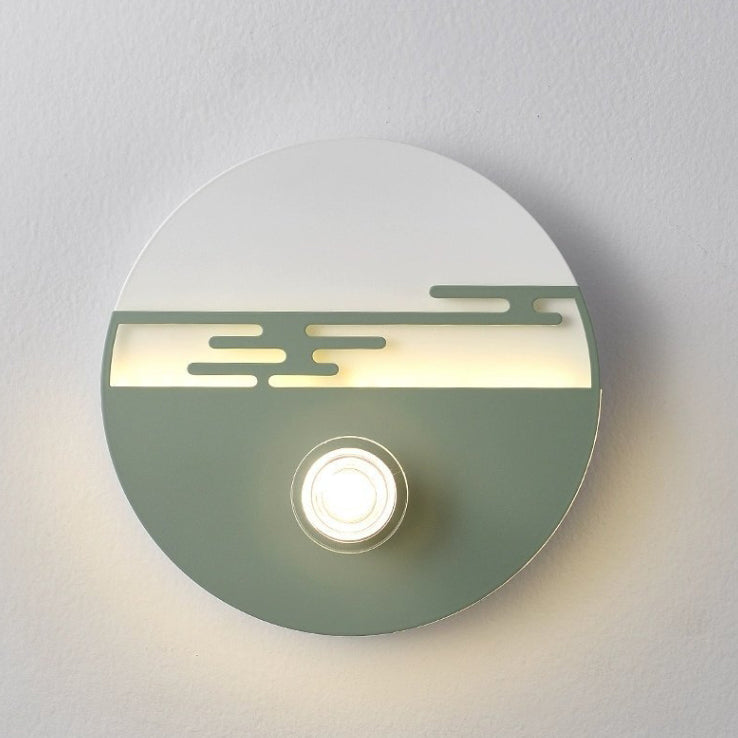 Cream Round Love Wave Iron Acrylic LED Wall Sconce Lamp