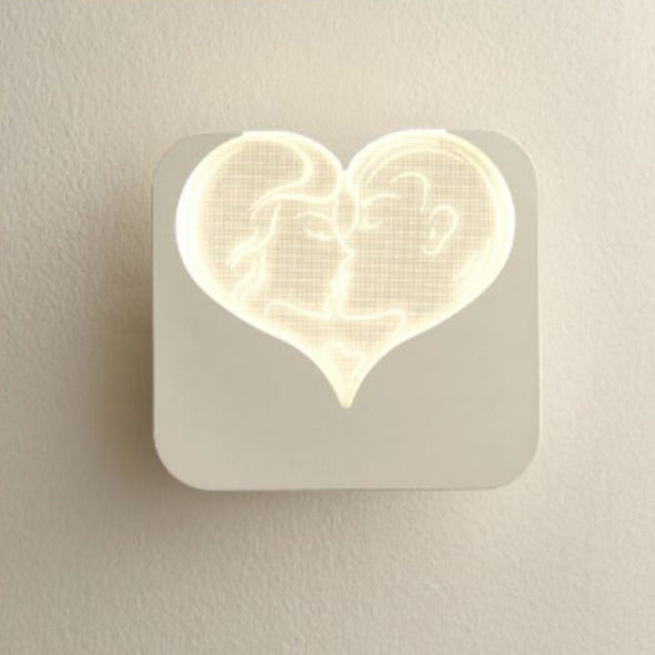Simplicity Clover Square Love Heart LED Wall Sconce Lamp