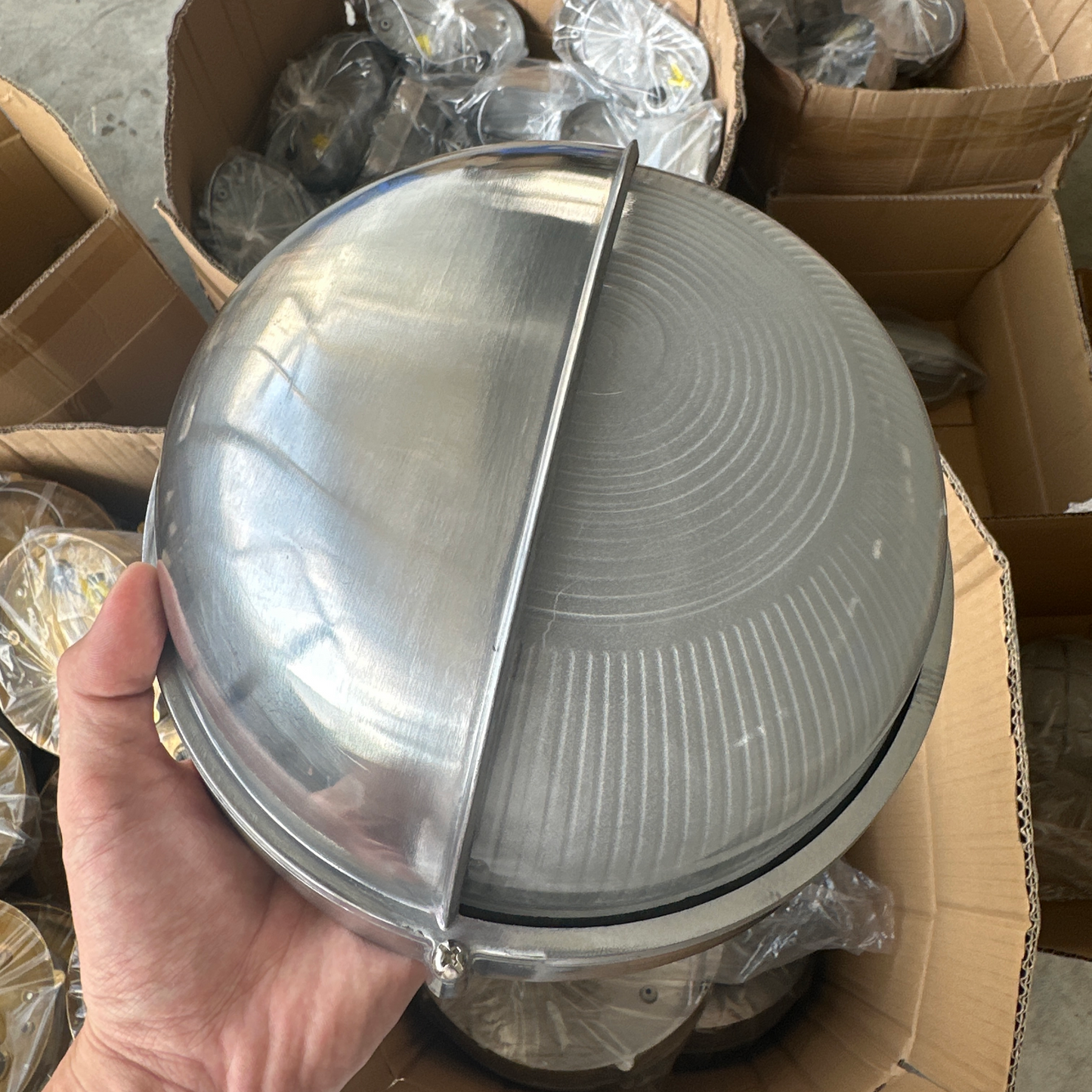 Waterproof Glass Frosted Round 1-Light Wall Sconce Lamp