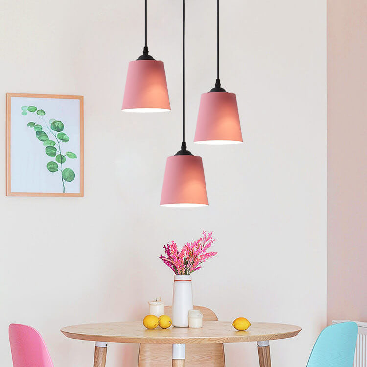 Macaron Cylinder Dome Metal Pendant Light