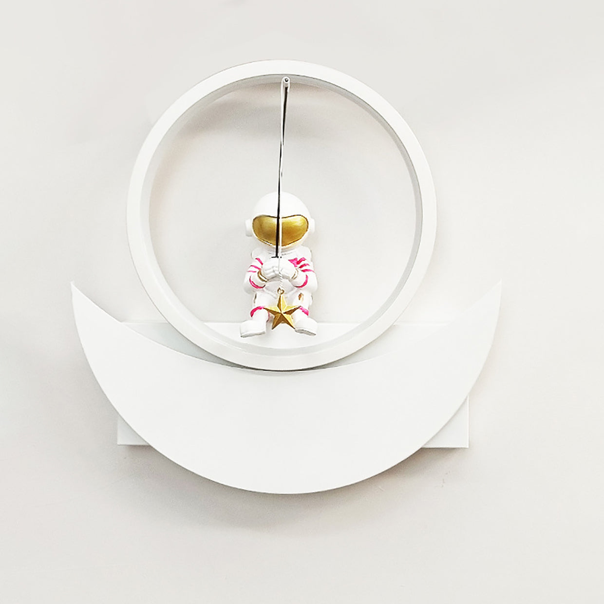 Resin Round Iron Aluminum Shade LED Kids Wall Sconce Lamp