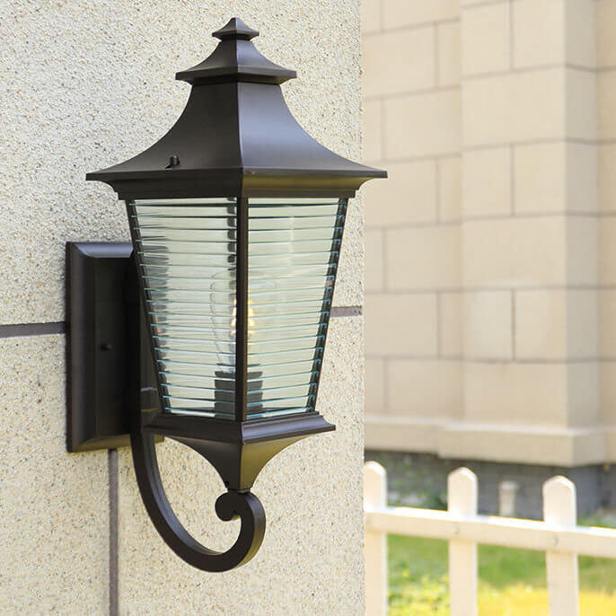 Square Aluminum Outdoor Waterproof 1-Light Wall Sconce Lamp
