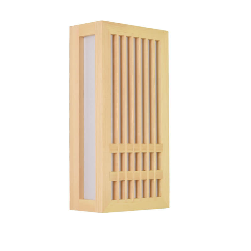 Modern Minimalist Solid Wood Acrylic Rectangular LED Wall Sconce Lamp for Living Room