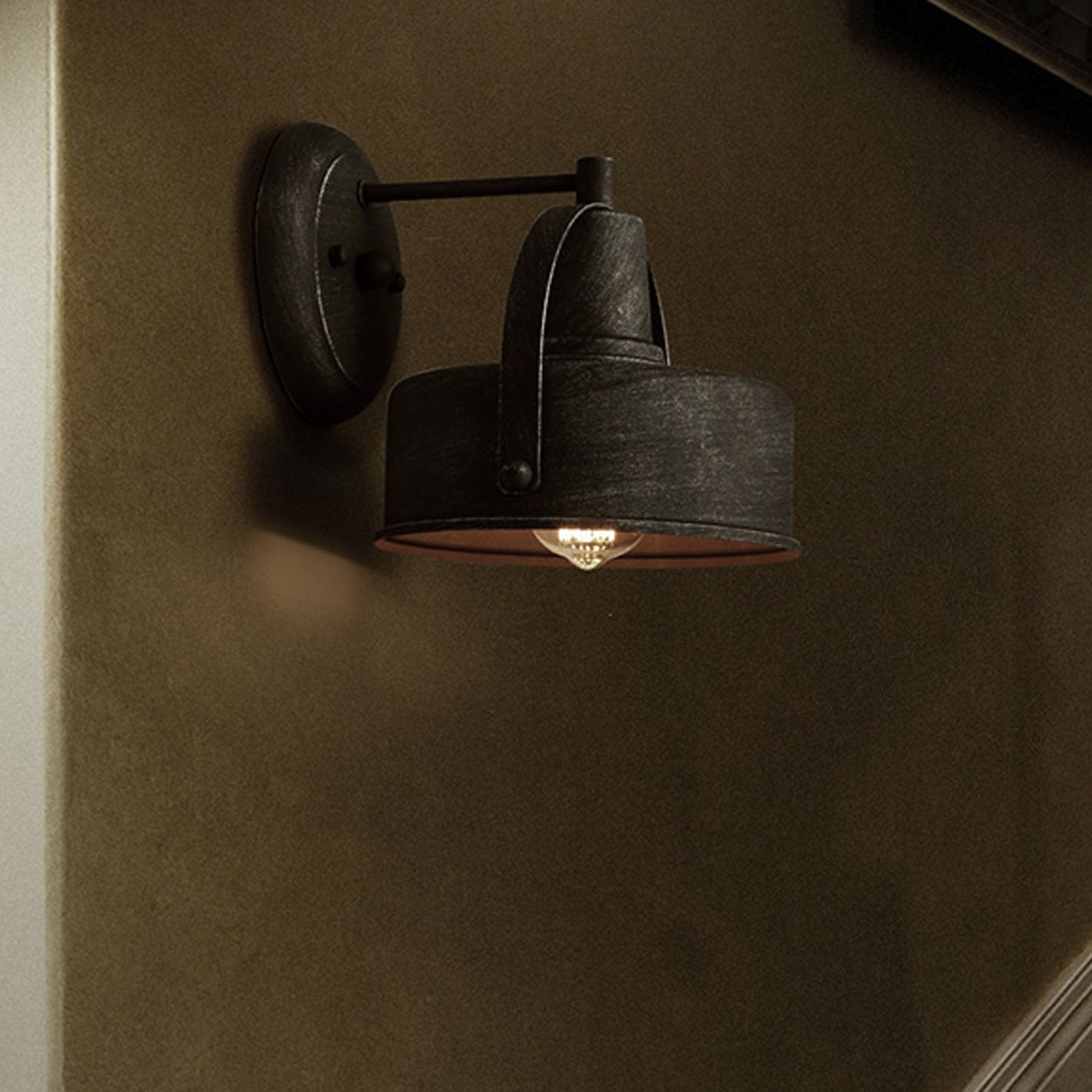 Vintage Aged Dome Cage Outdoor 1-Light Wall Sconce Lamp