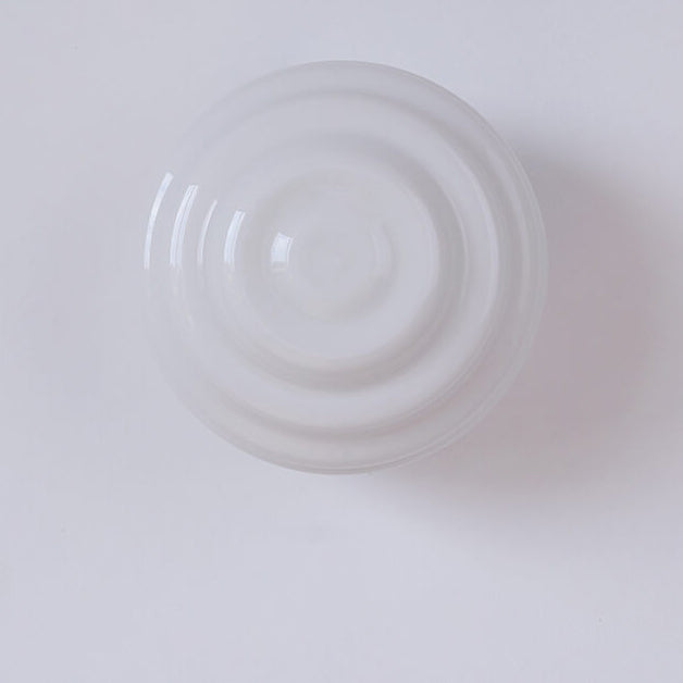 Cream Wave Round Glass Lampshade 1-Light Wall Sconce Lamp