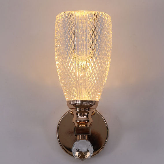 Cylindrical Hardware Acrylic 1-Light Wall Sconce Lamp