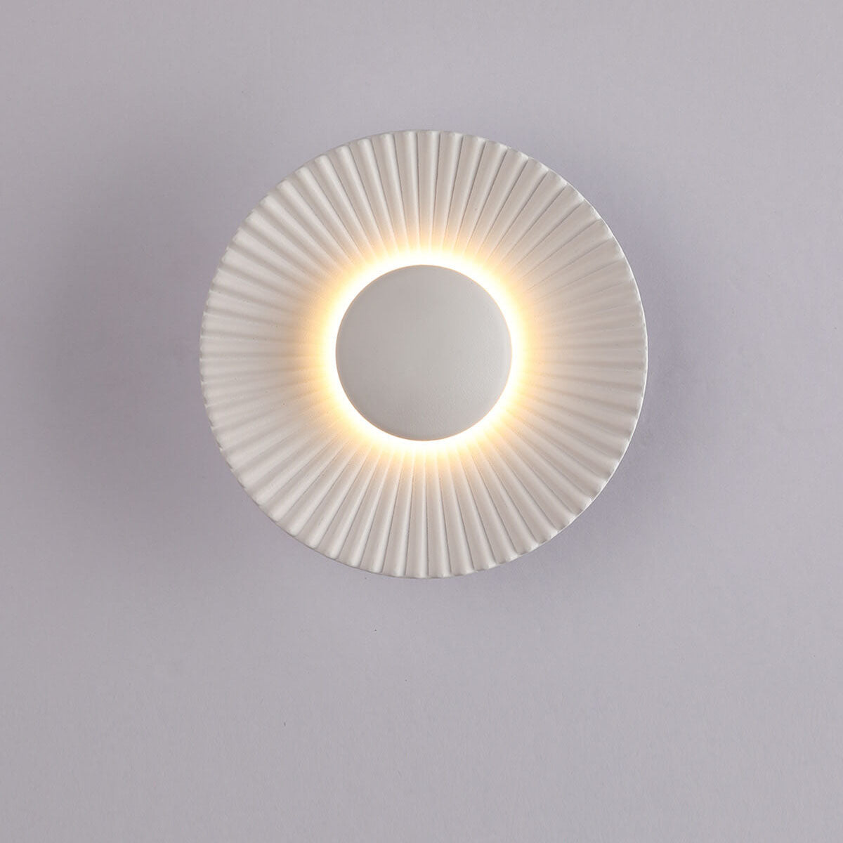 Round Shell Textures Aluminum 1-Light LED Wall Sconce Lamp