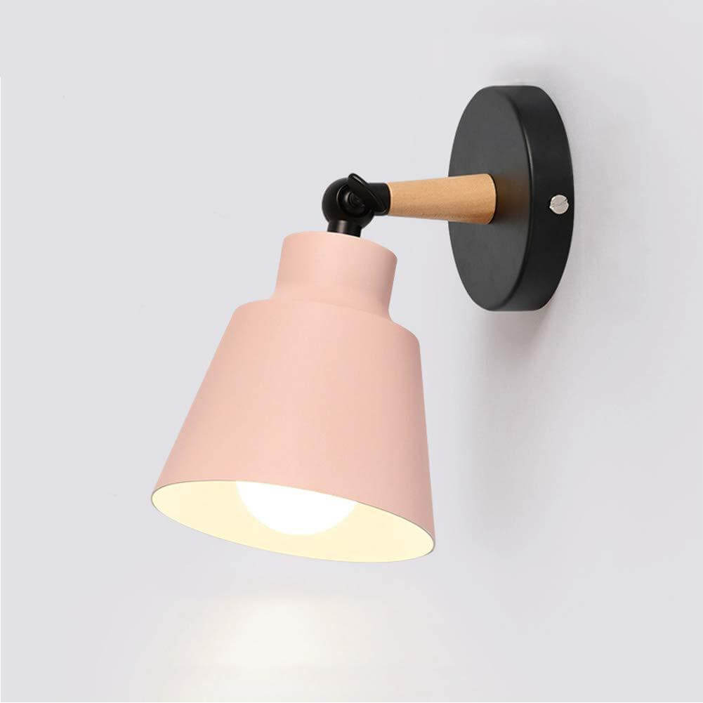 Nordic Macaron Color Solid Wood 1-Light Wall Sconce Lamp
