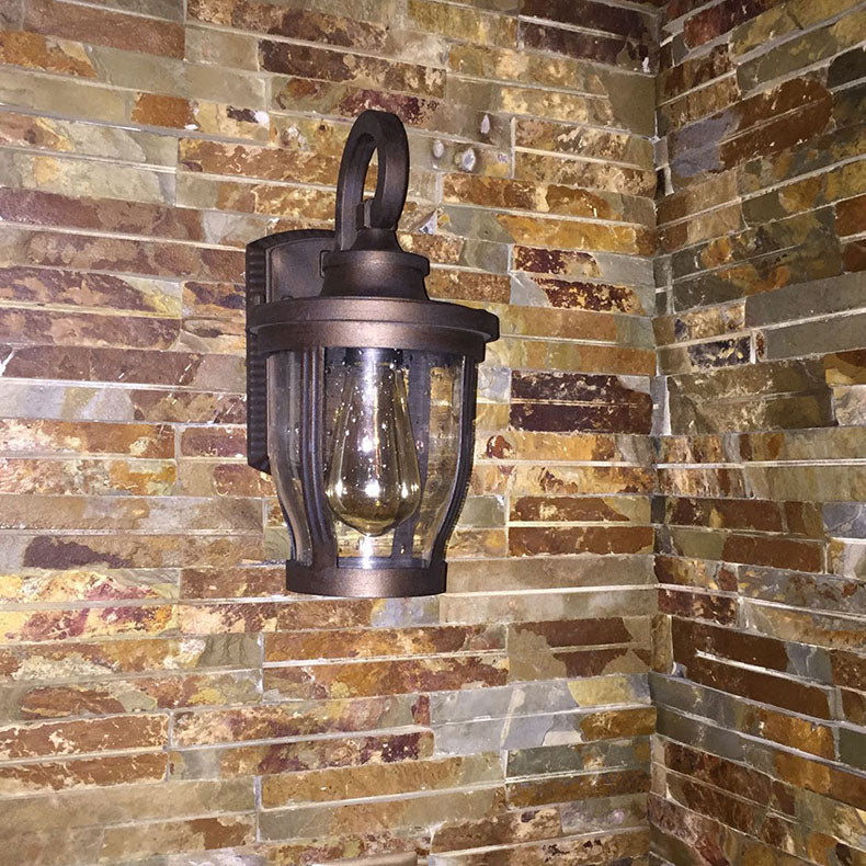 Rain Column Jar Outdoor Waterproof 1-Light Wall Sconce Lamp