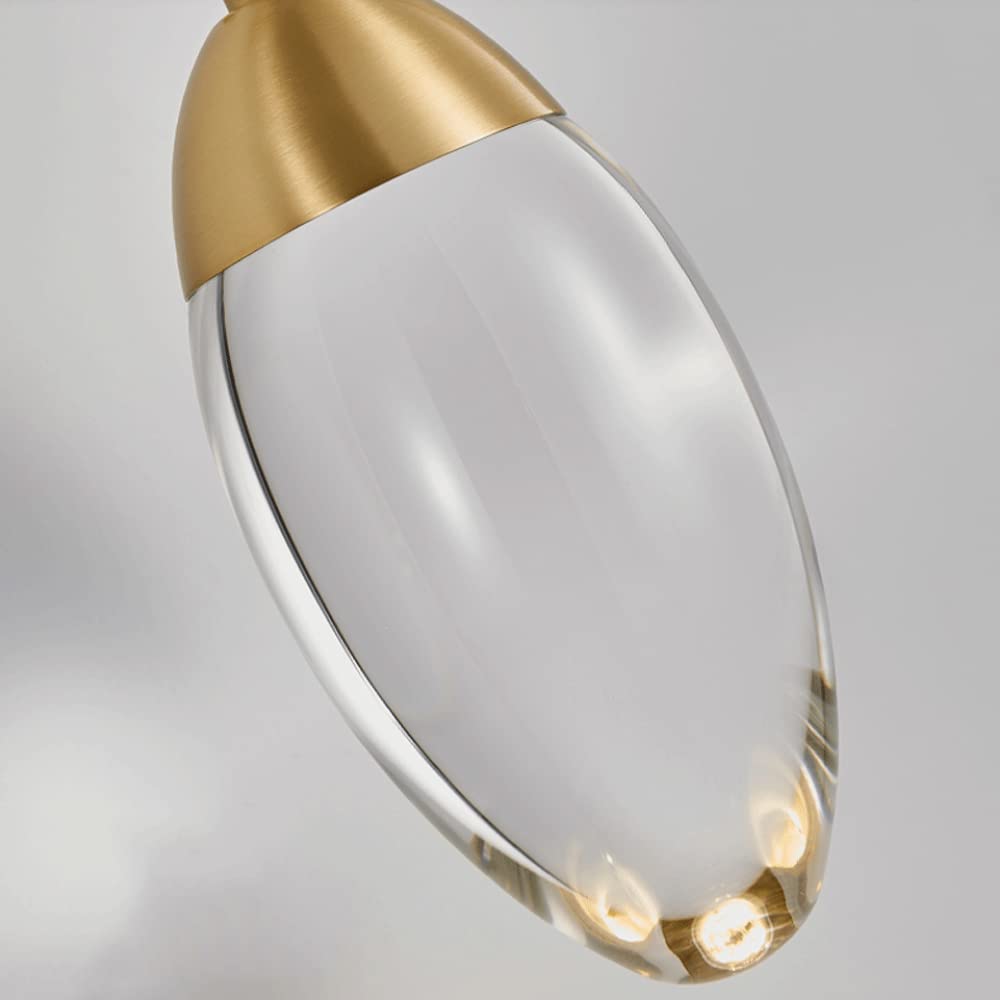 Copper Crystal Oval Waterdrop Design LED Wall Sconce Lamp