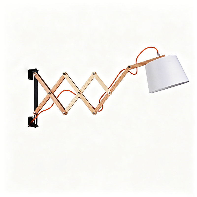 Linen Iron Retractable Rotating 1-Light Wall Sconce Lamp