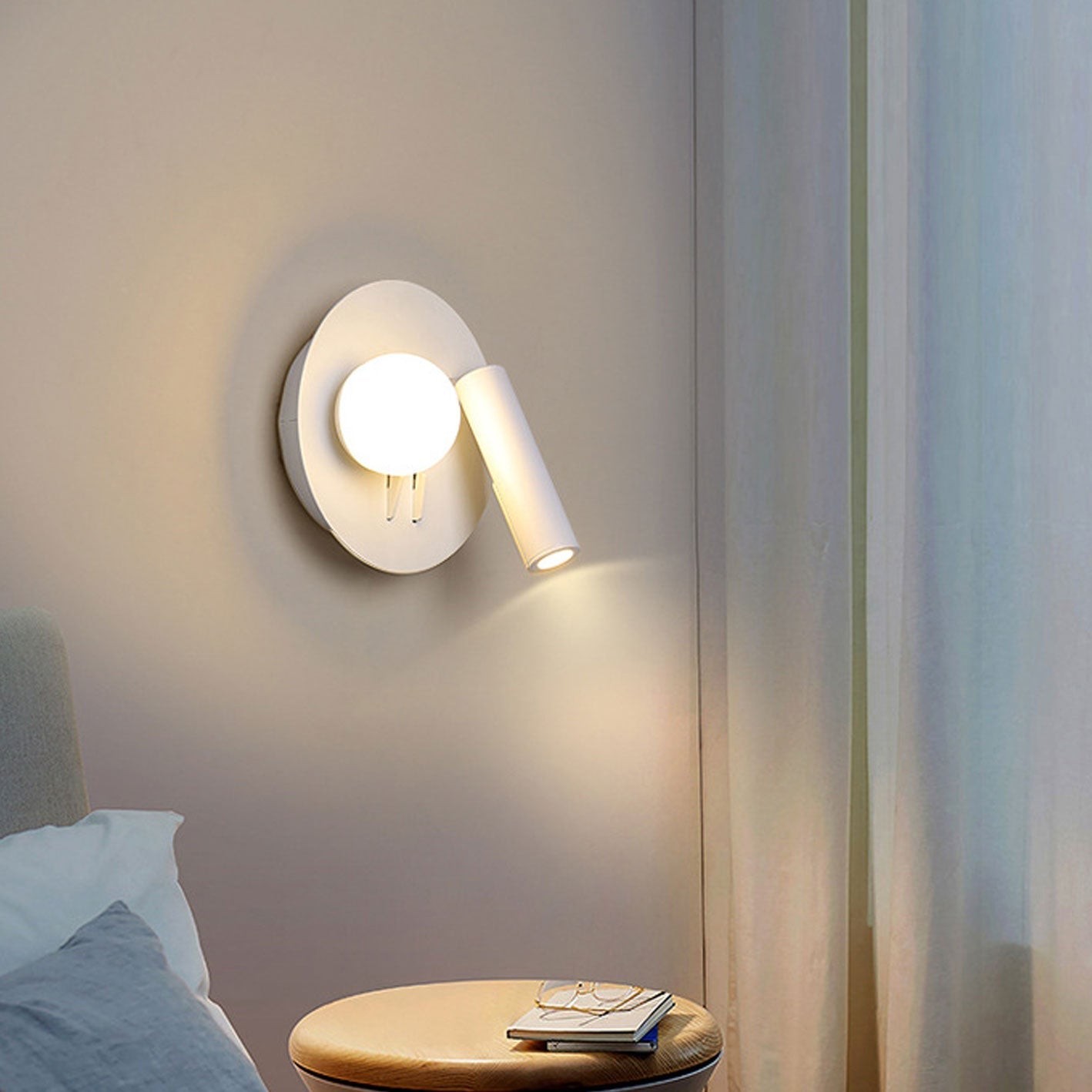 Round/Square Acrylic Iron LED Reading Wall Sconce Lamp