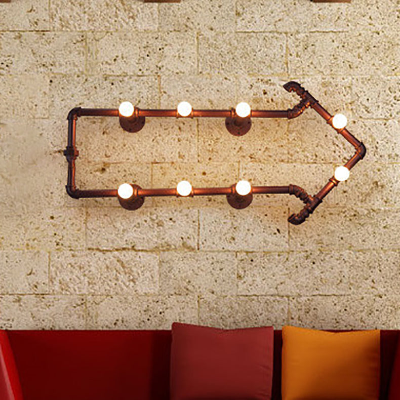 Arrowhead Iron Tube Acrylic 8-Light Wall Sconce Lamp
