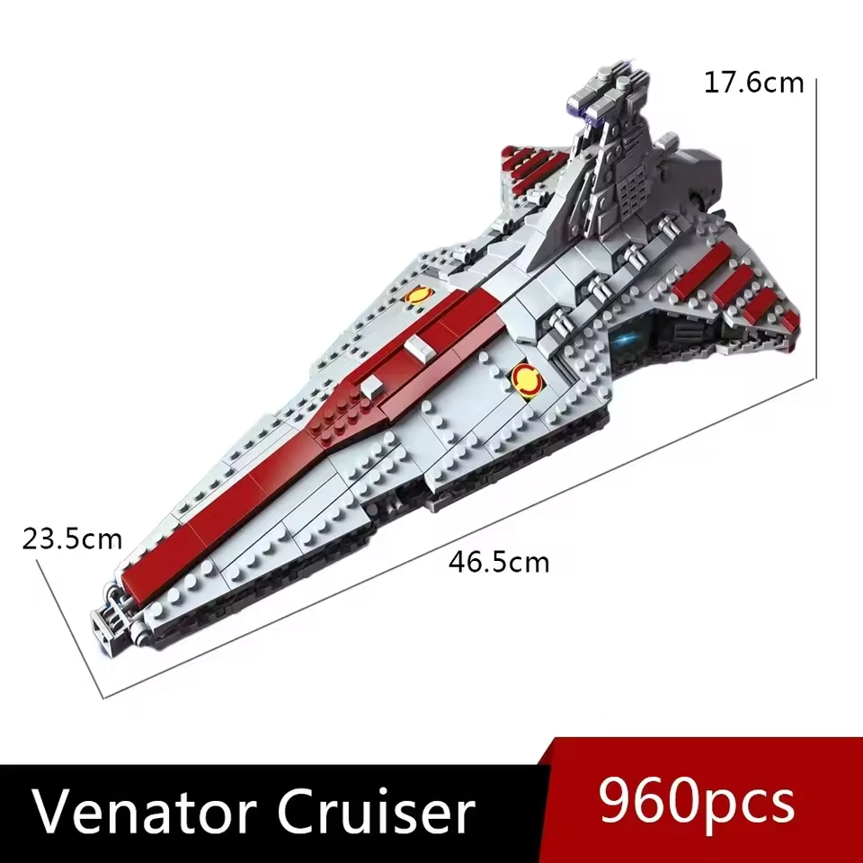 NEW 960 PCS UNBRANDED MOC Venator Class Republic Attack Cruiser Generic Blocks