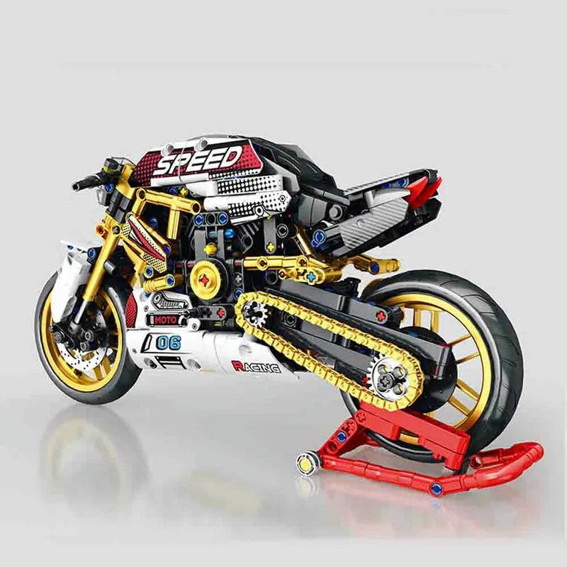 MOC Street Fighter Ducati V4S Motorcycle Bricks Toy 82006