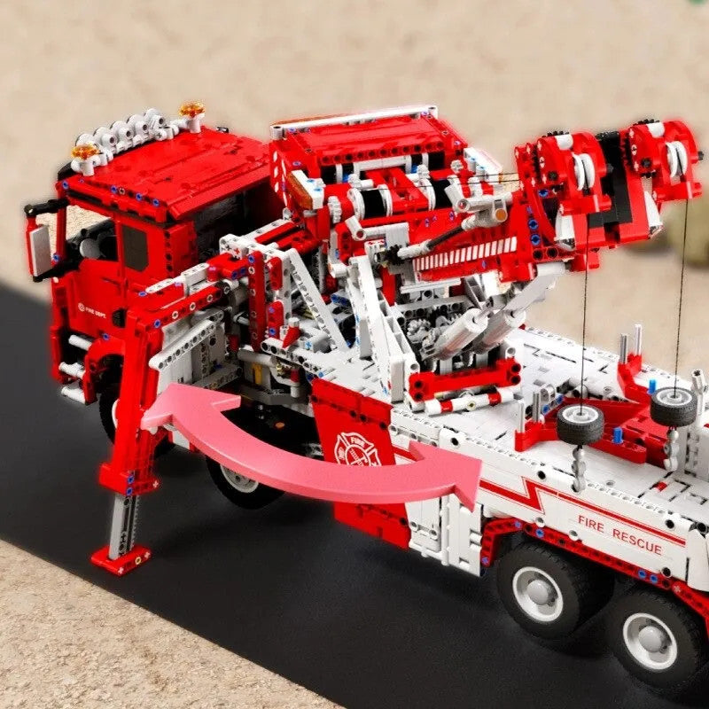 MOC RC APP Heavy Fire Rescue Truck Bricks Toys