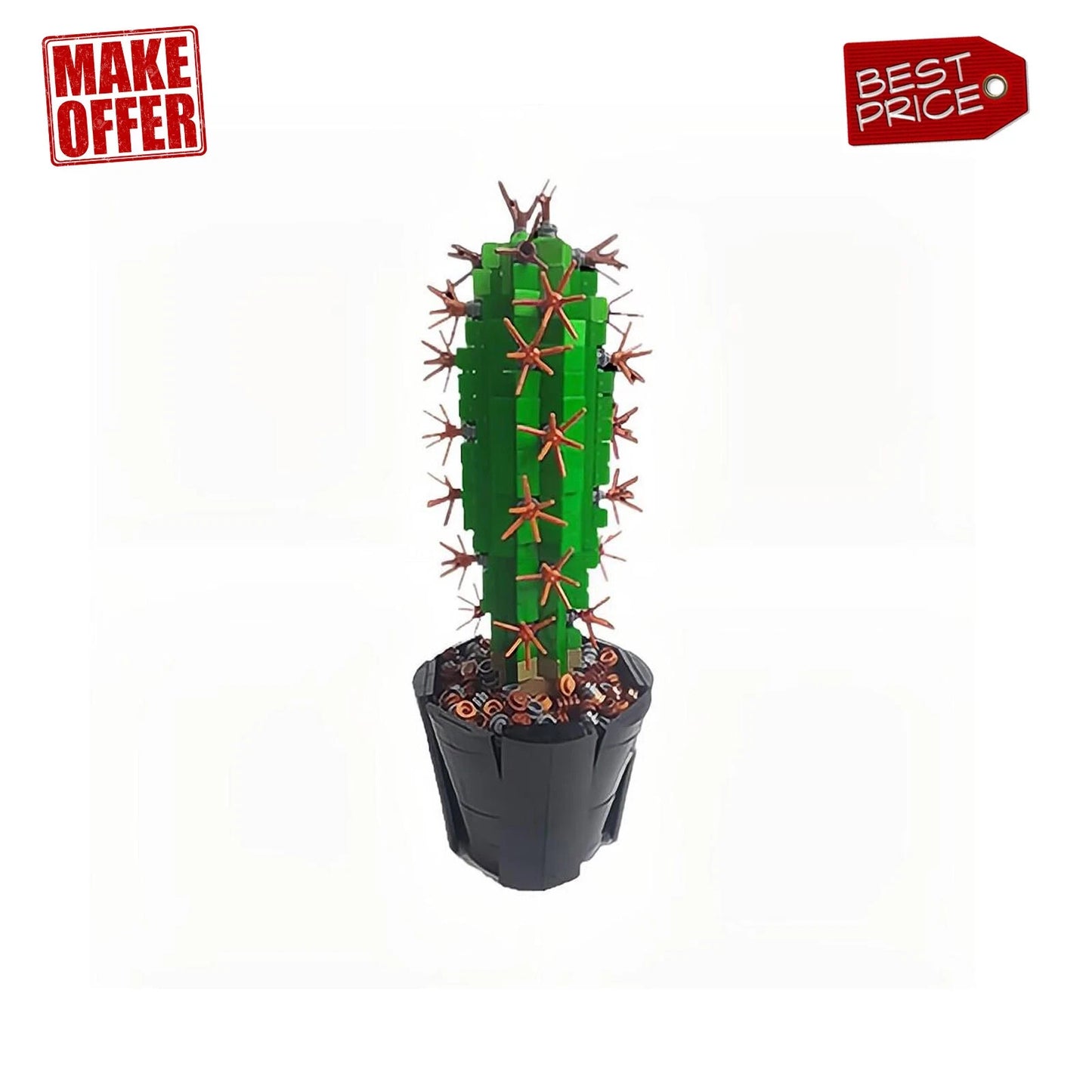 NEW 756PCS Mini Saguaro Cactus Botanical Building Blocks Set