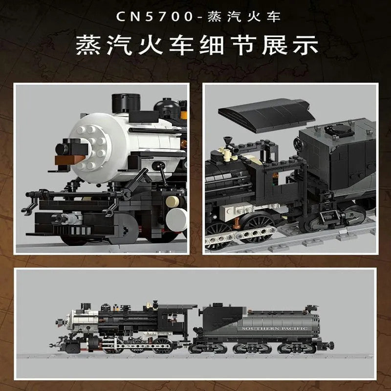 Creator Expert MOC CN5700 Steam Train Bricks Toy 59003