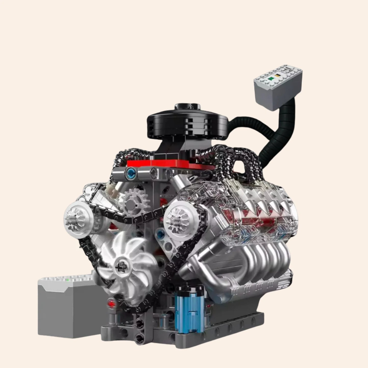 NEW Motorized V8 Engine Building Blocks Set Model Adults MOC Working Car Motor