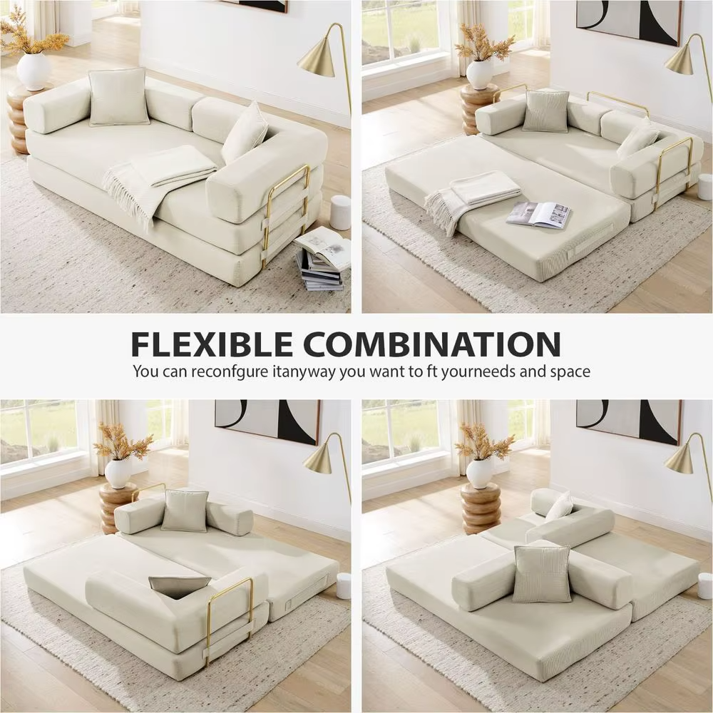 NEW COMFY Convertible Floor Sofa Sleeper Bed Foldable Mattress Lounge Loveseat