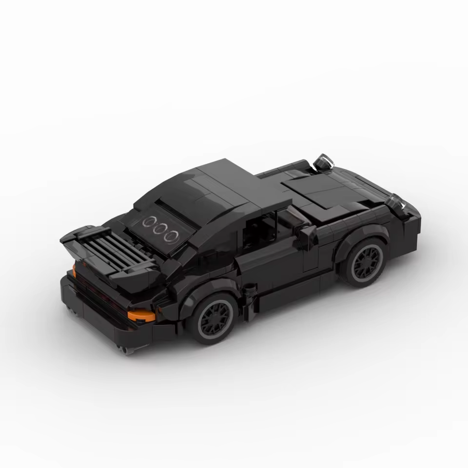 NEW MOC - Porsche 911 Turbo Black Sports Car Racing Building Blocks Set