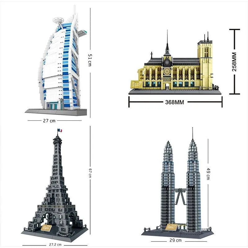 MOC Architecture City Chinese Style Building Bricks Toy